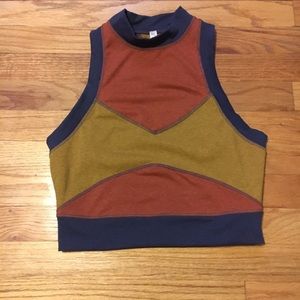 free people mock neck tank multi color S